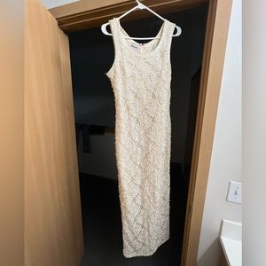 Vintage beaded white/cream dress